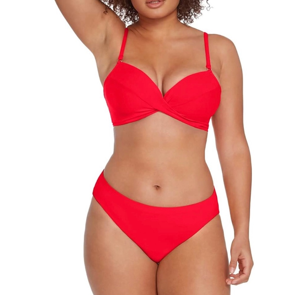 New Robin Piccone Women's Ava D-Cup Twist Bikini Set L